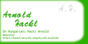 arnold hackl business card